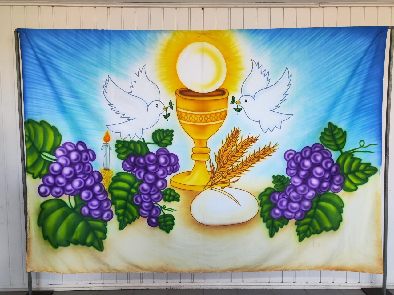 Painel Retangular Comunhão  ( Cacho de Uva) - Elisete Festas Kit Pegue e Monte
