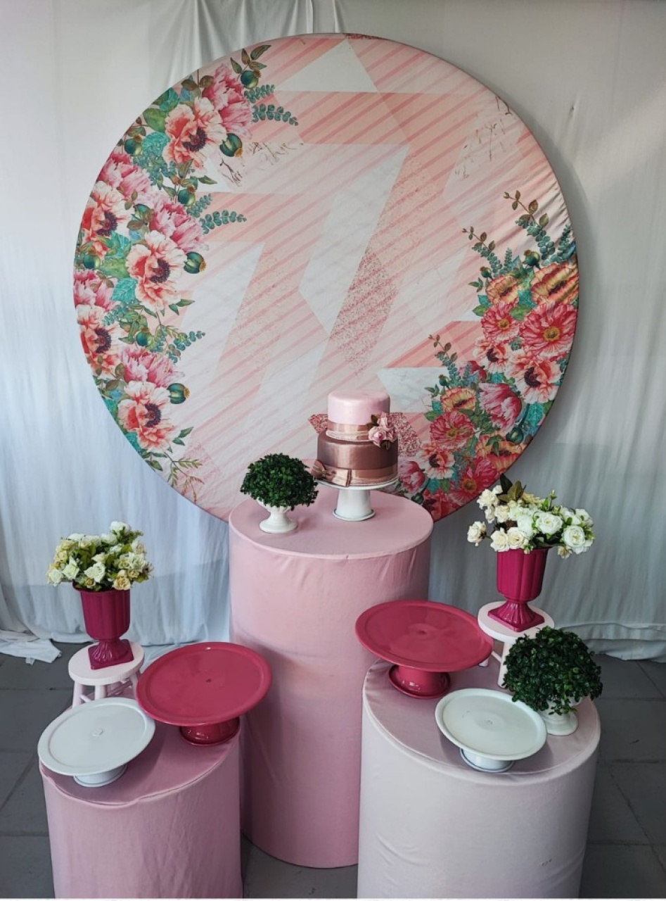 Kit Adulto Feminino Flores Rosa - Opção 2  - Elisete Festas Kit Pegue e Monte