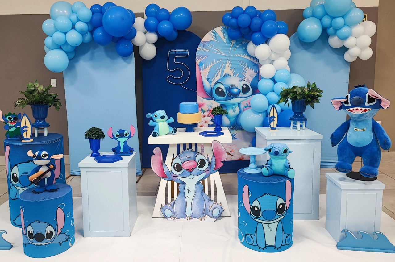 Montagem Stitch  - Elisete Festas Kit Pegue e Monte