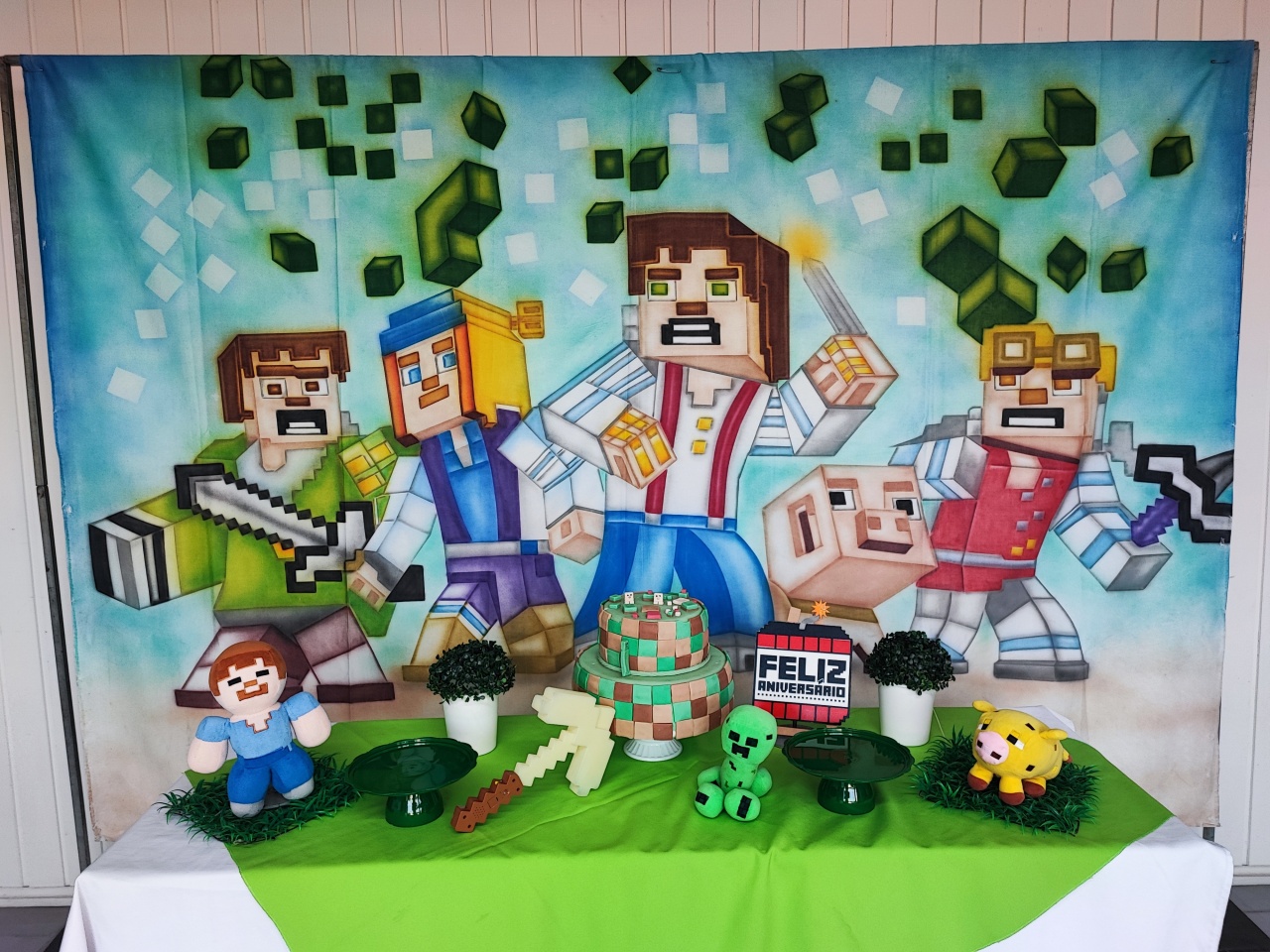 Kit Minecraft Retangular  - Elisete Festas Kit Pegue e Monte