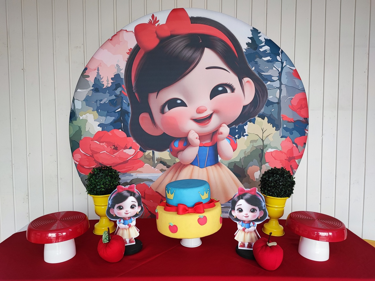Kit Branca de Neve  Cute Opção 1 - Elisete Festas Kit Pegue e Monte