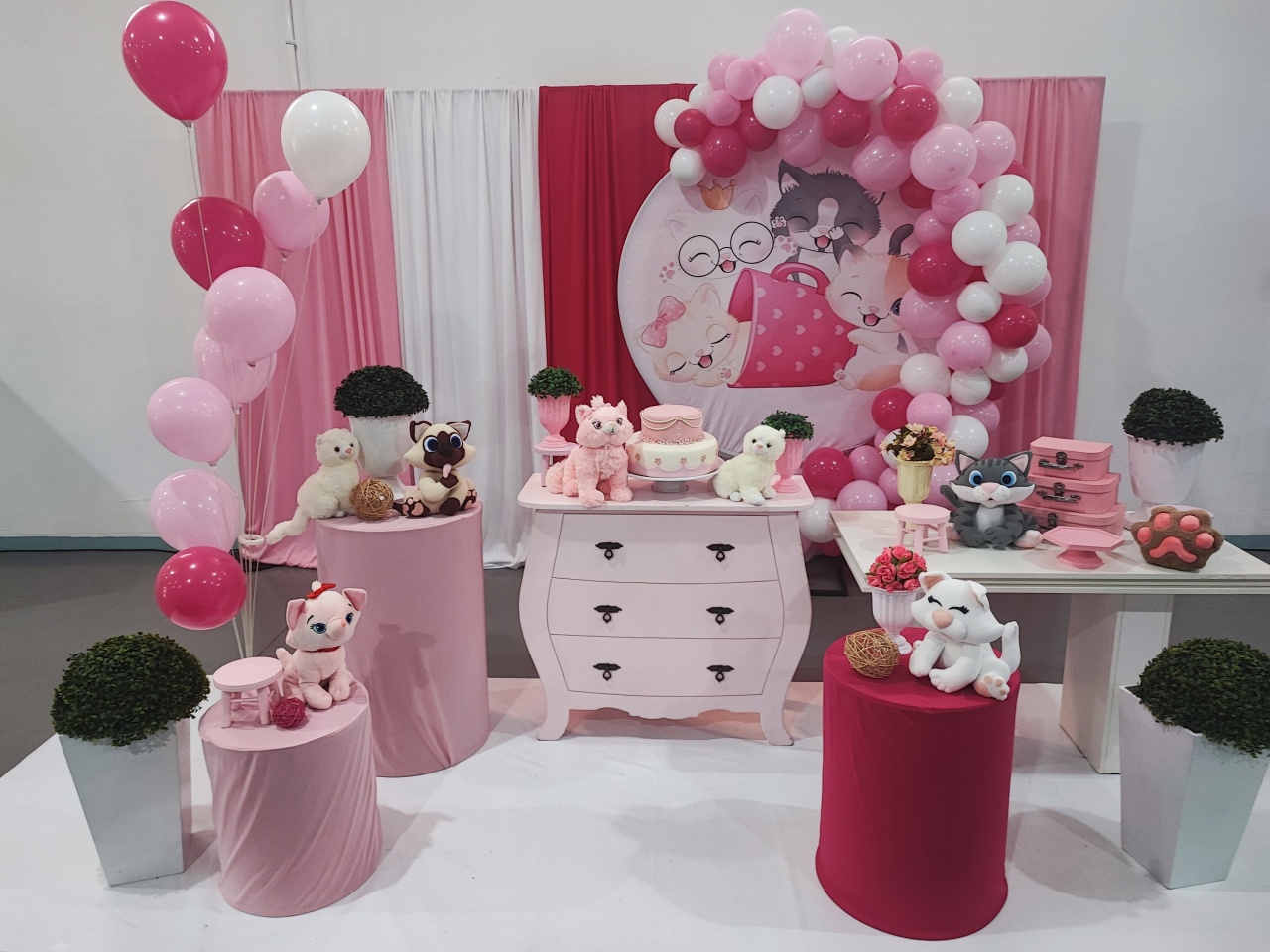 Montagem Gatinhos Rosa - Elisete Festas Kit Pegue e Monte