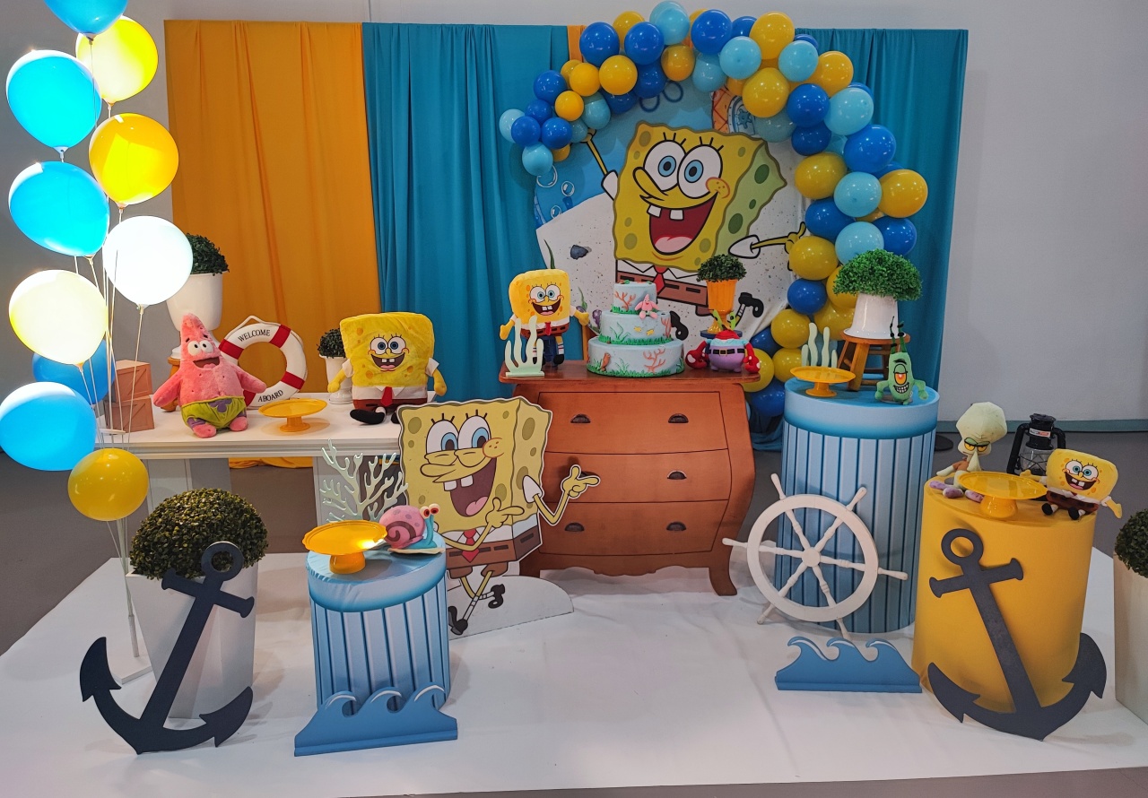 Montagem Bob Esponja 4 - Elisete Festas Kit Pegue e Monte