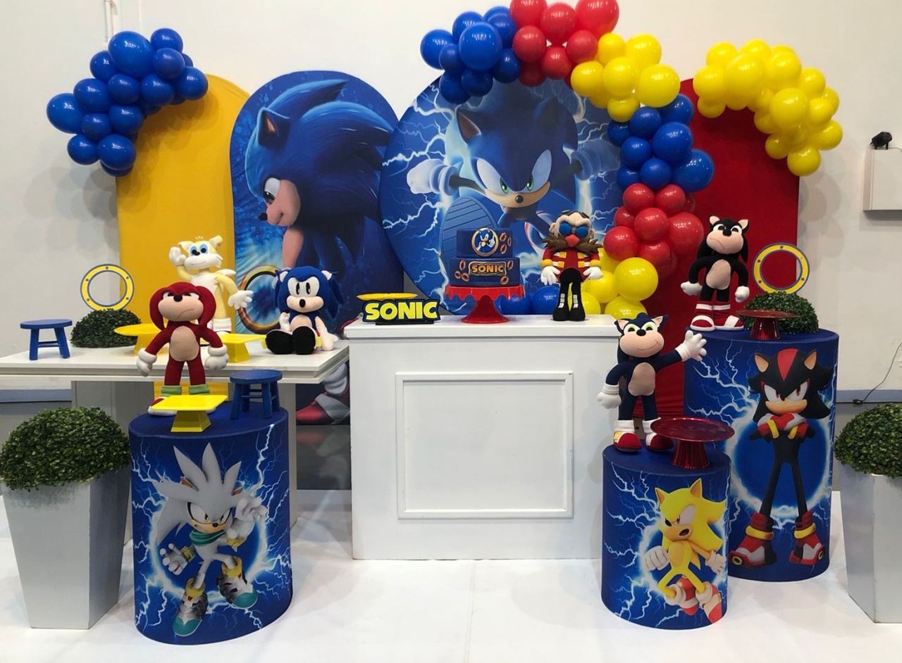 Montagem Sonic 1 - Elisete Festas Kit Pegue e Monte
