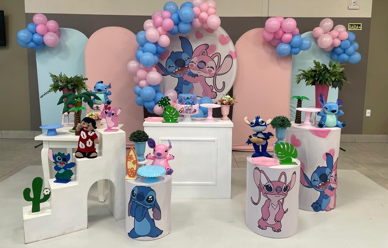 Montagem Stitch - Elisete Festas Kit Pegue e Monte