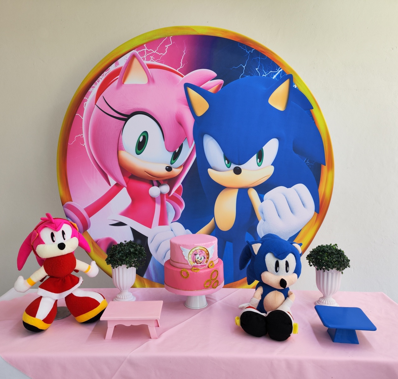 Kit Sonic Rosa E Azul Opção 1 - Elisete Festas Kit Pegue e Monte