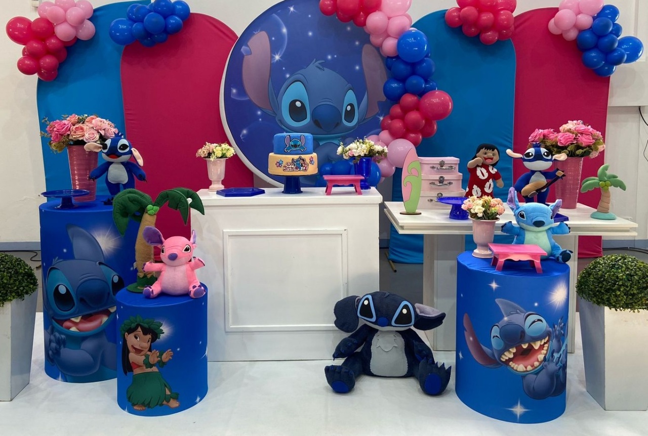 Montagem Stitch - Elisete Festas Kit Pegue e Monte