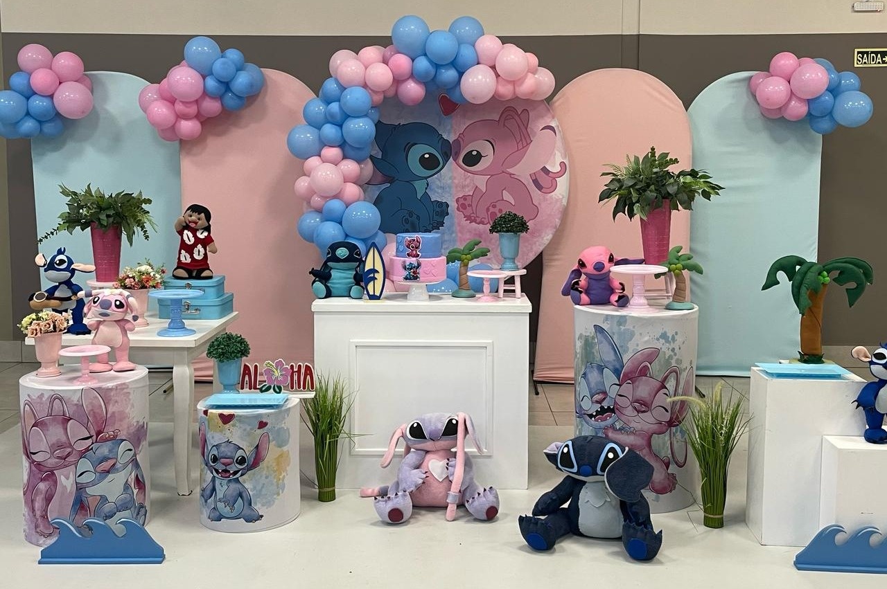 Montagem Stitch - Elisete Festas Kit Pegue e Monte