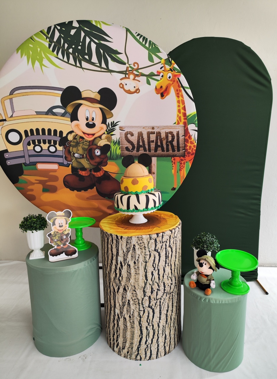 Kit Mickey Safari Opção Plus  - Elisete Festas Kit Pegue e Monte