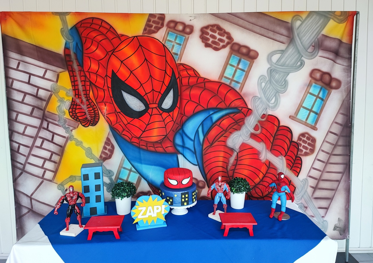 Kit Homem Aranha  Painel Retangular - Elisete Festas Kit Pegue e Monte