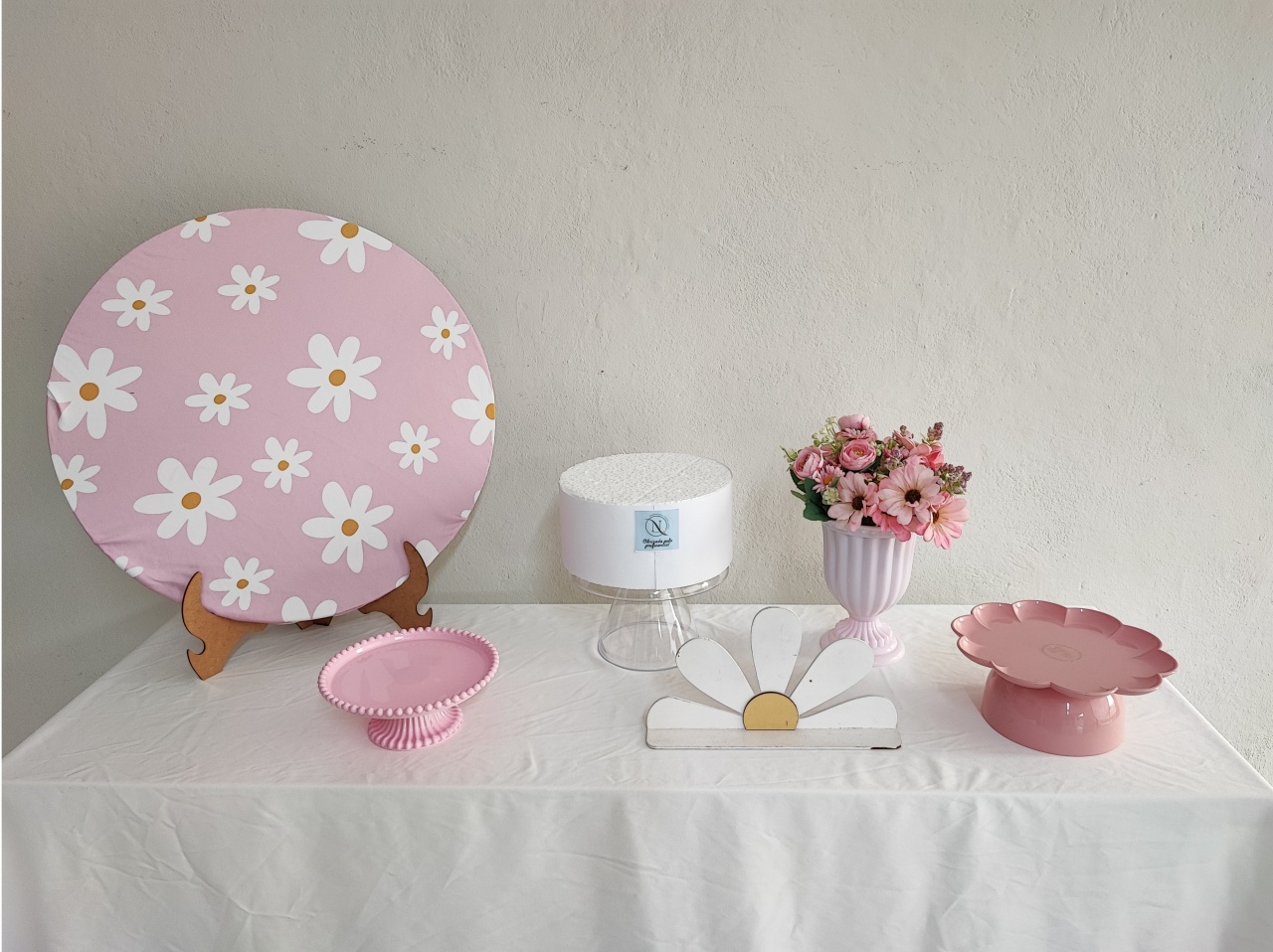 Mini Kit Margarida Rosa  - Elisete Festas Kit Pegue e Monte