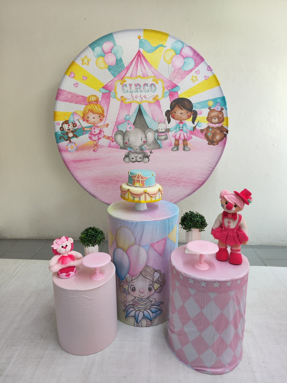 Kit Circo Rosa Opção 2 - Elisete Festas Kit Pegue e Monte
