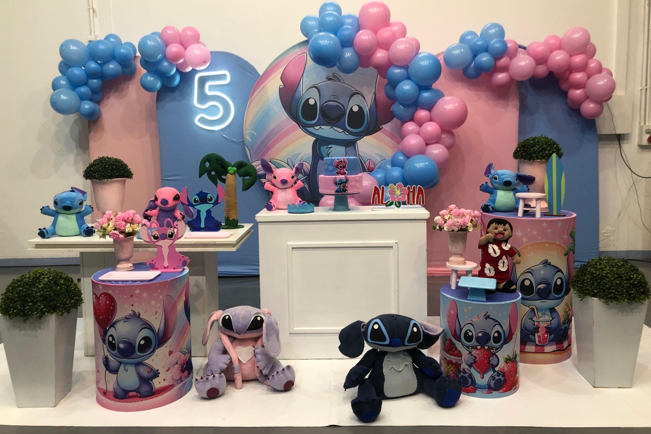 Montagem Stitch 1 - Elisete Festas Kit Pegue e Monte