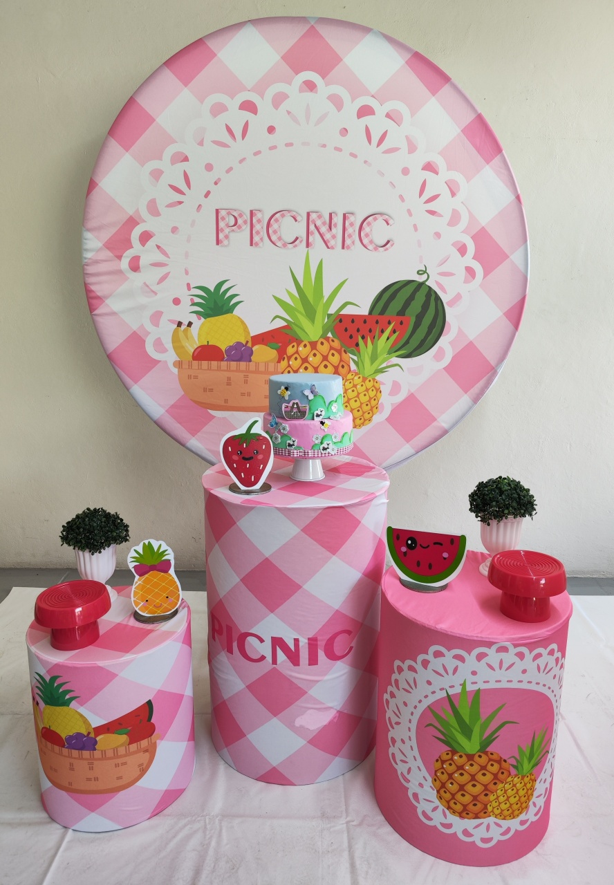 Kit Pic Nic Rosa Opção 2 - Elisete Festas Kit Pegue e Monte