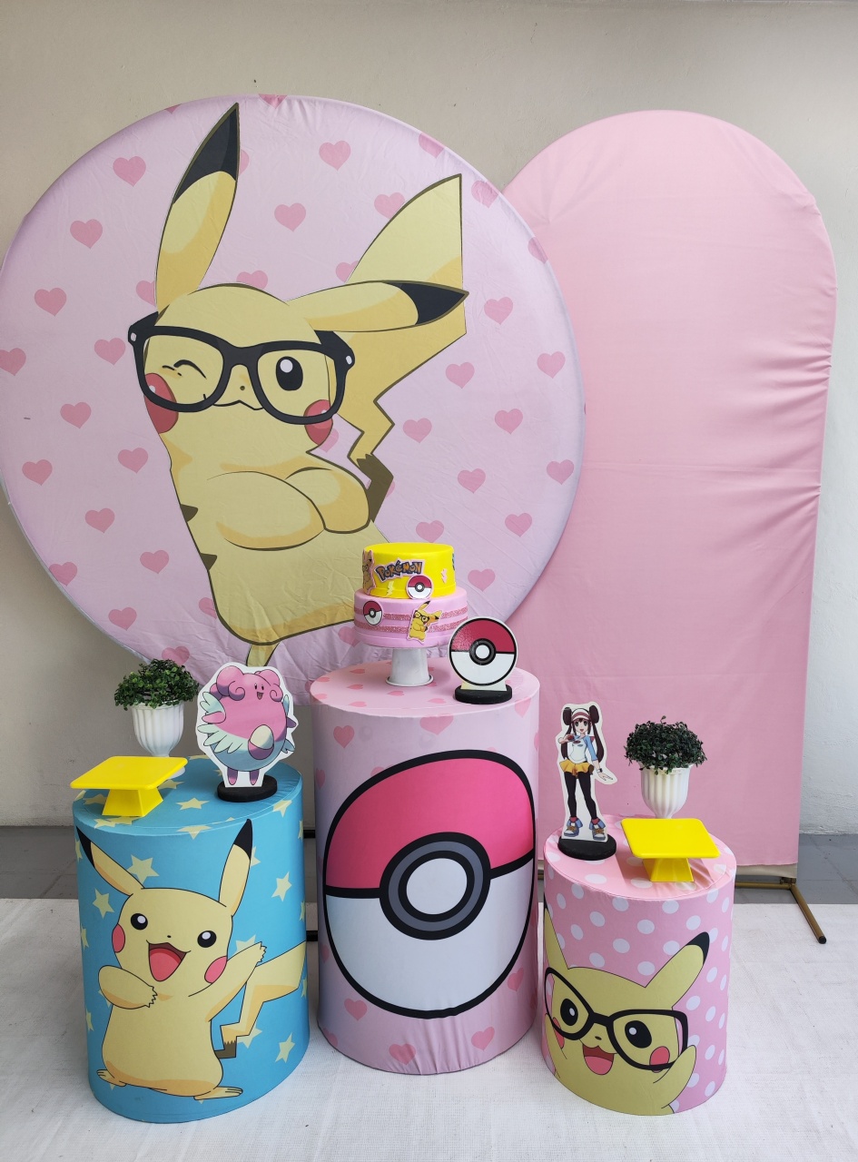 Kit Pokémon Menina Opção Plus  - Elisete Festas Kit Pegue e Monte
