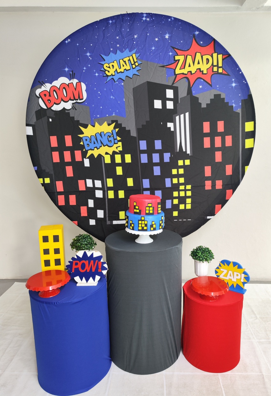 Kit Prédio Super Heróis Opção 2 - Elisete Festas Kit Pegue e Monte