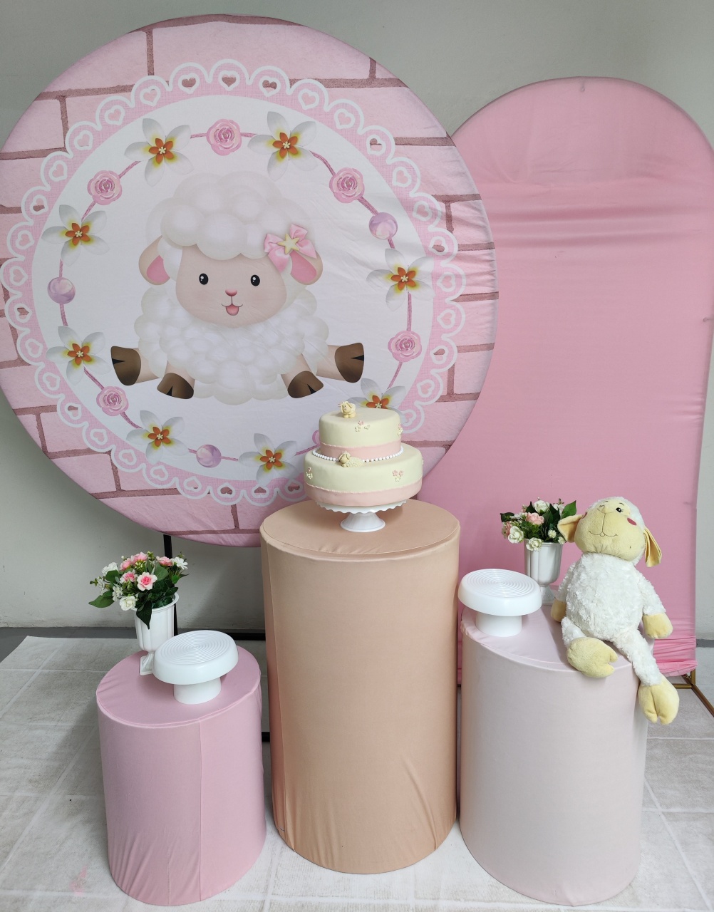 Kit Ovelha Rosa Opção Plus  - Elisete Festas Kit Pegue e Monte