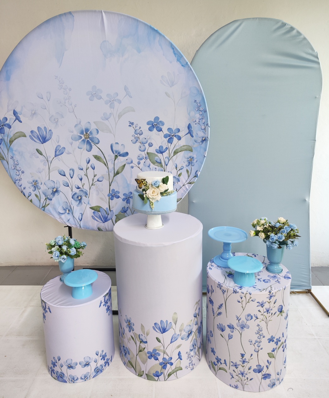 Kit Adulto Flor Azul Delicadas- Opção Plus  - Elisete Festas Kit Pegue e Monte