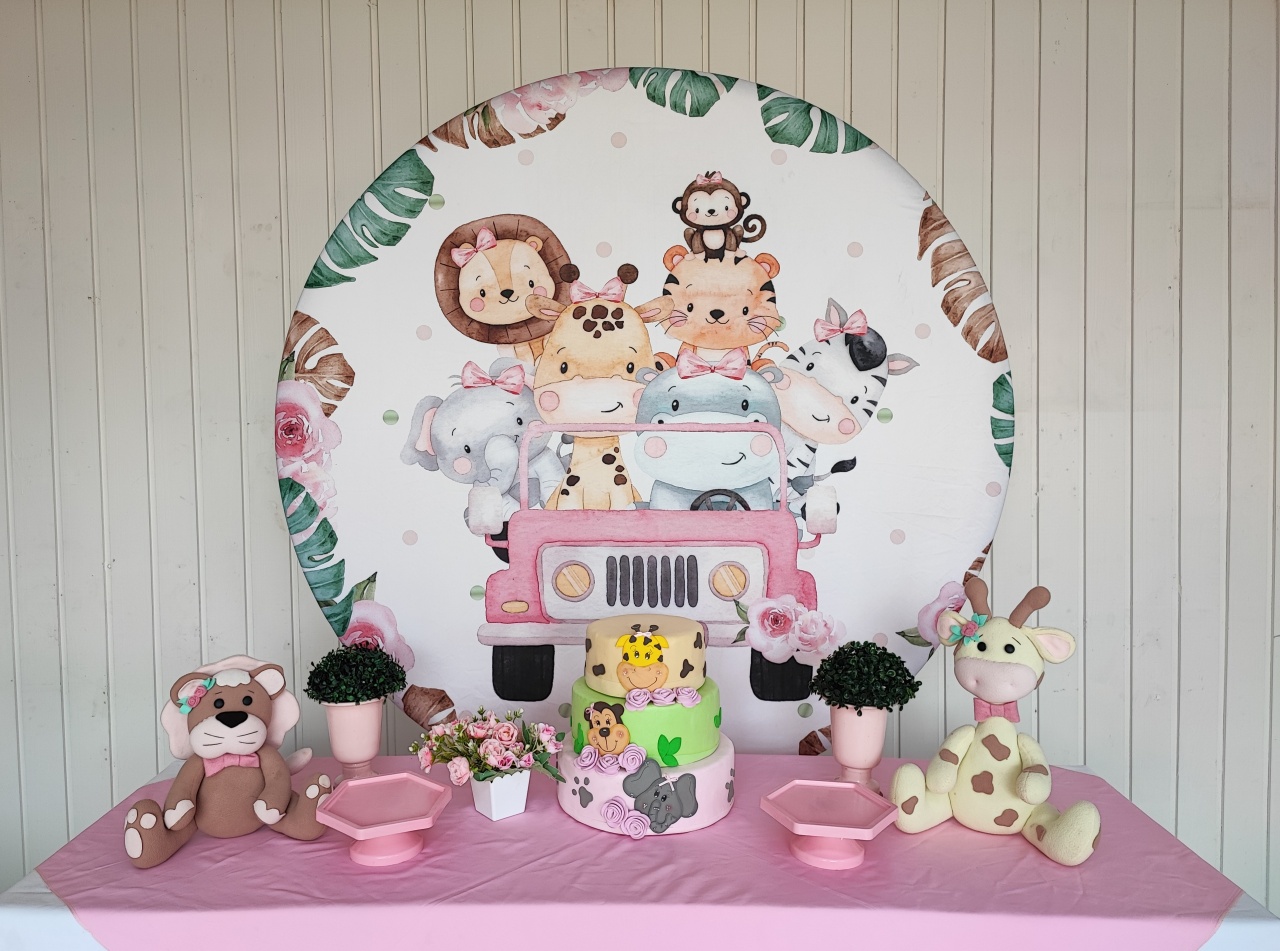 Kit Safari Menina Jeep - Opção 1 - Elisete Festas Kit Pegue e Monte