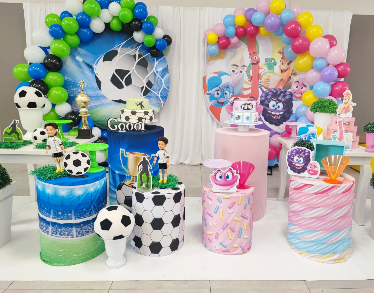 Montagem Cenário  Duplo  Fini E Futebol - Elisete Festas Kit Pegue e Monte