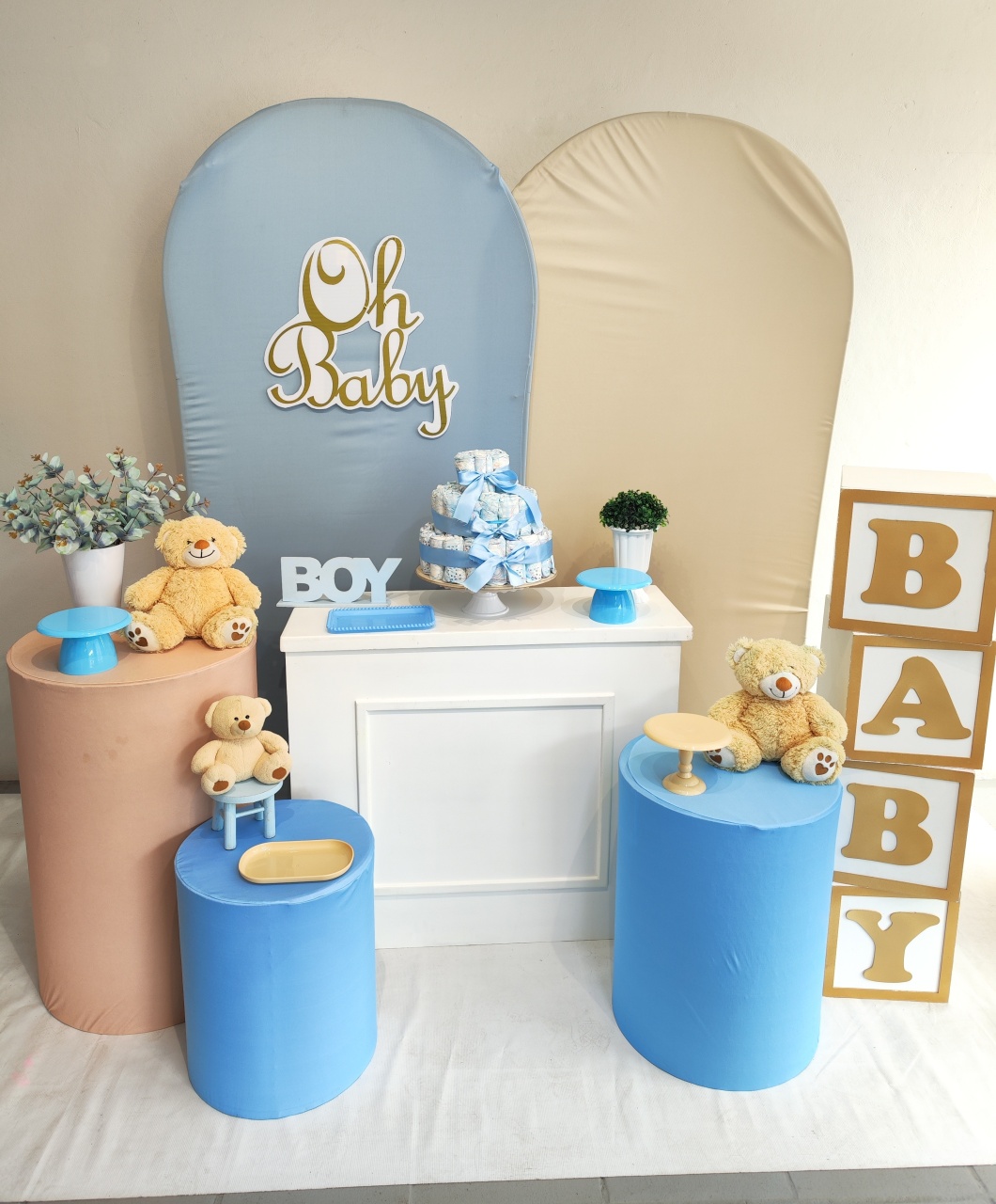 Kit Chá de Fralda- Oh Baby Azul - Elisete Festas Kit Pegue e Monte