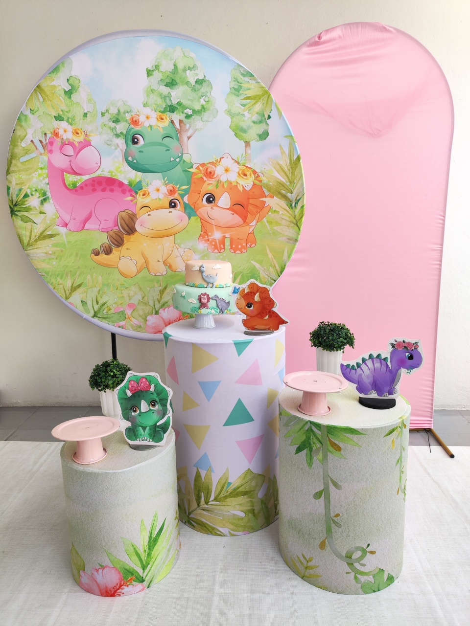 Kit Dinossauro Menina Opção Plus  - Elisete Festas Kit Pegue e Monte