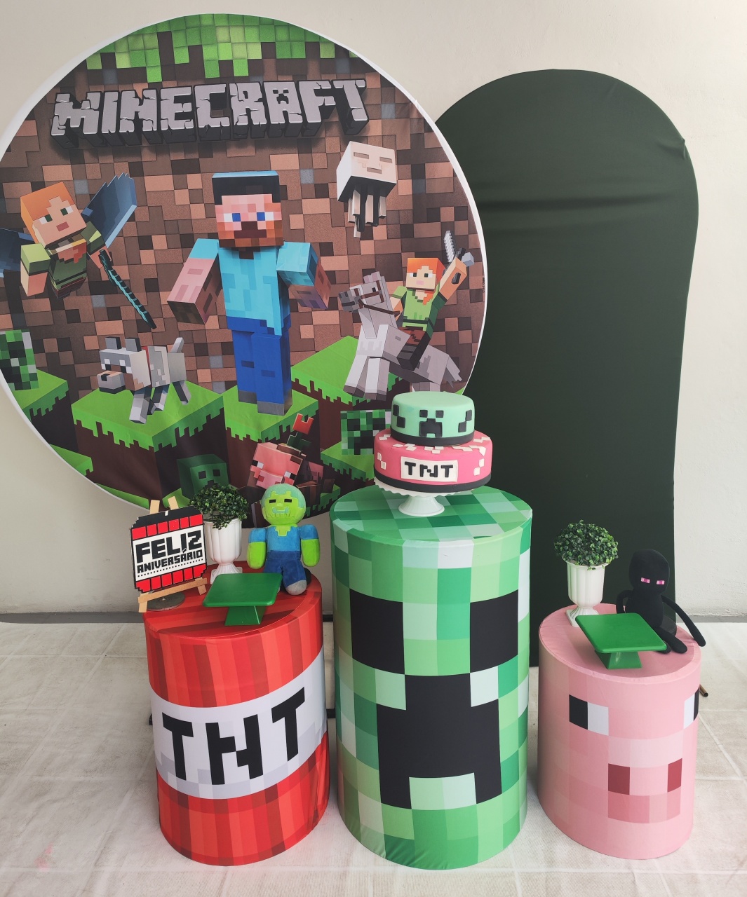 Kit Minecraft Opção Plus  - Elisete Festas Kit Pegue e Monte