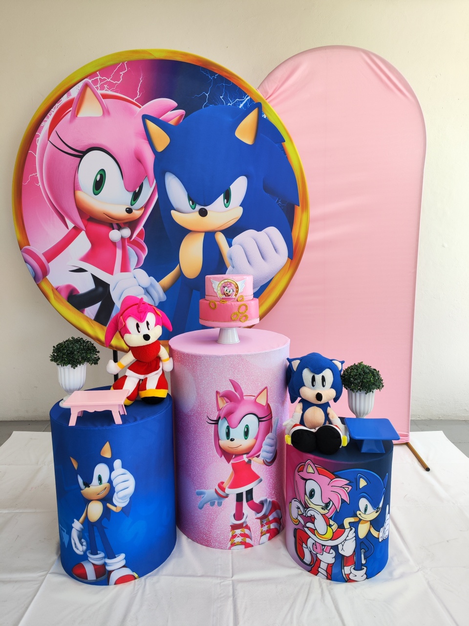 Kit Sonic Rosa E Azul Opção Plus  - Elisete Festas Kit Pegue e Monte