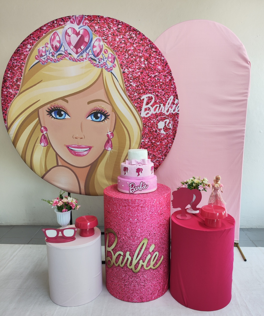 Kit Barbie Glitter Opção Plus  - Elisete Festas Kit Pegue e Monte