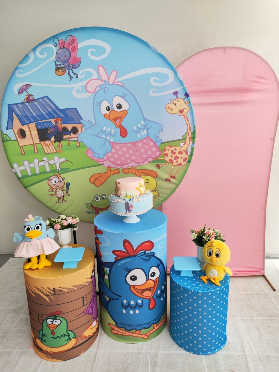 Kit Galinha Pintadinha Rosa Opção Plus  - Elisete Festas Kit Pegue e Monte