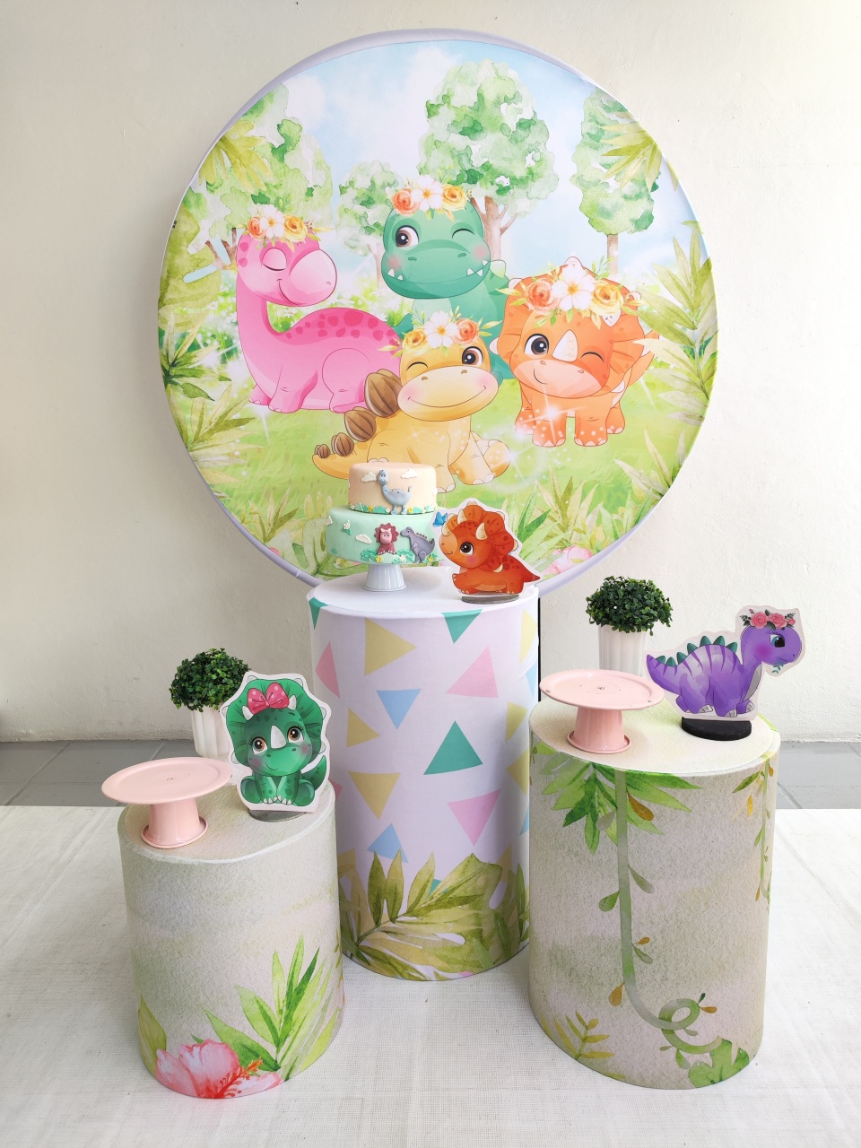 Kit Dinossauro Menina Opção 2 - Elisete Festas Kit Pegue e Monte