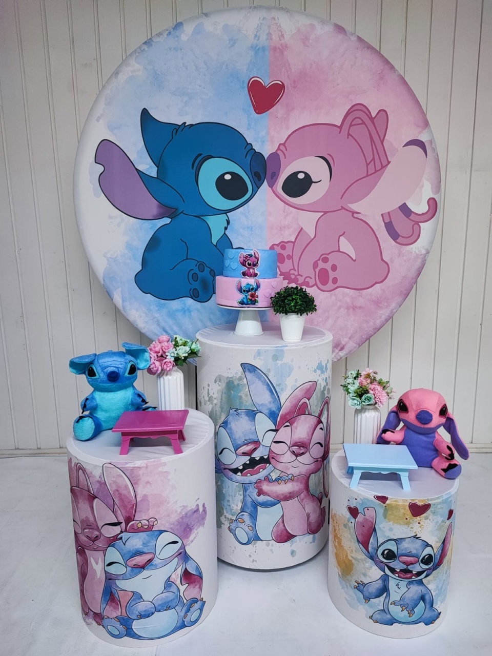 Kit Stitch E Angel Casal - Opção 2 - Elisete Festas Kit Pegue e Monte