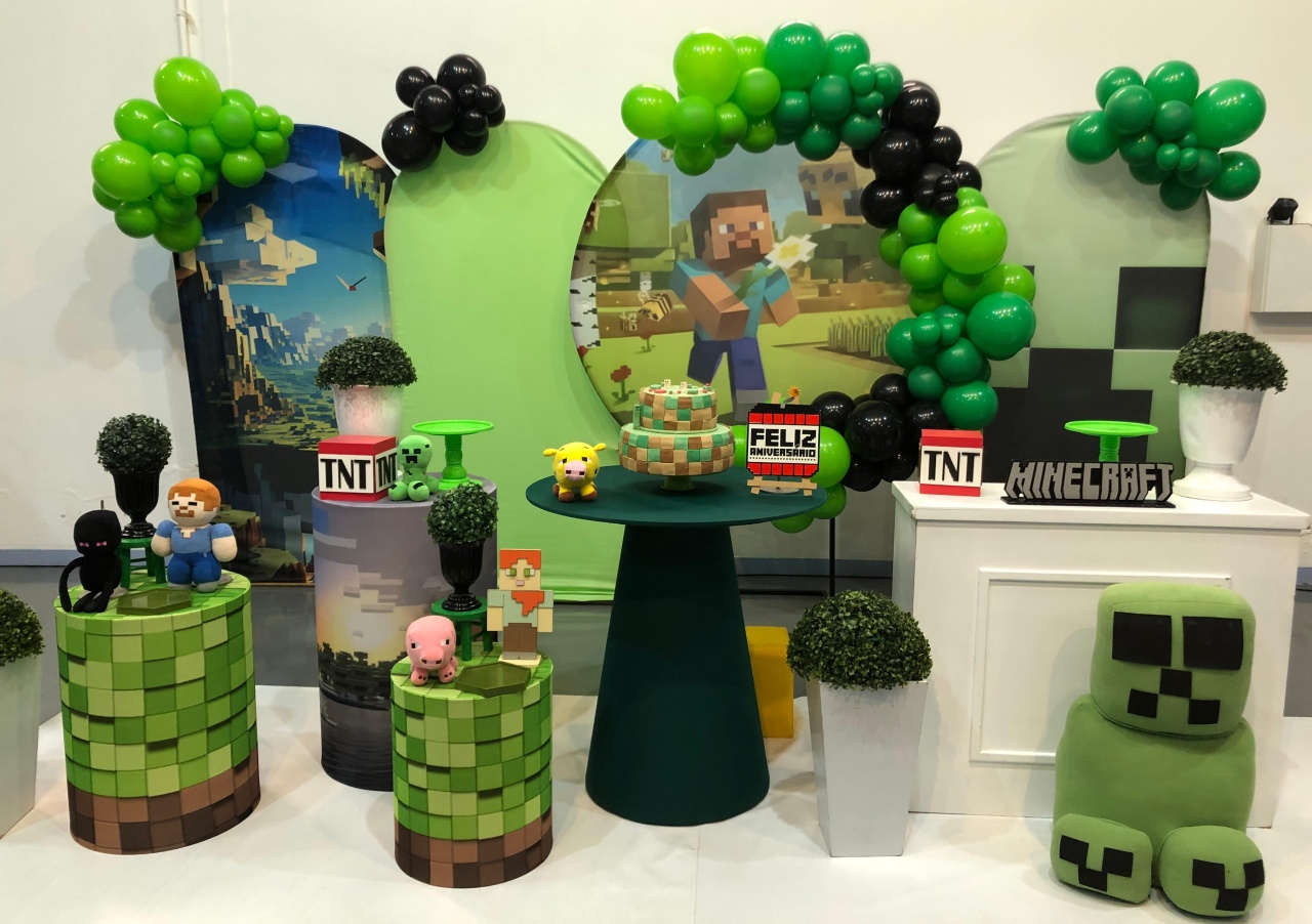Montagem  Minecraft ( Modelo 1) - Elisete Festas Kit Pegue e Monte