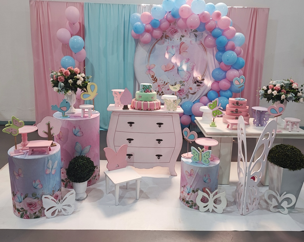 Montagem Rosa E Azul 2 - Elisete Festas Kit Pegue e Monte