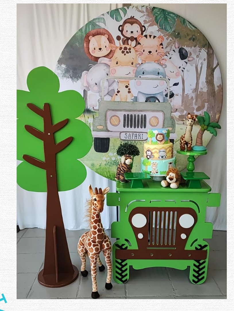Kit Safari Candy + Mesa de Jipe  - Elisete Festas Kit Pegue e Monte