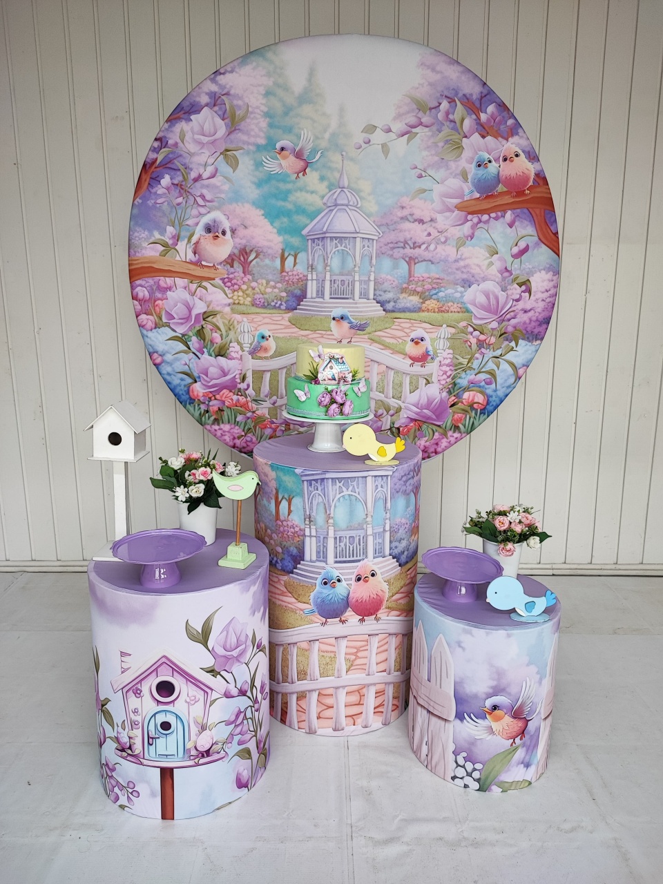 Kit Jardim  Passaro Lilas ( Opçao 2) - Elisete Festas Kit Pegue e Monte