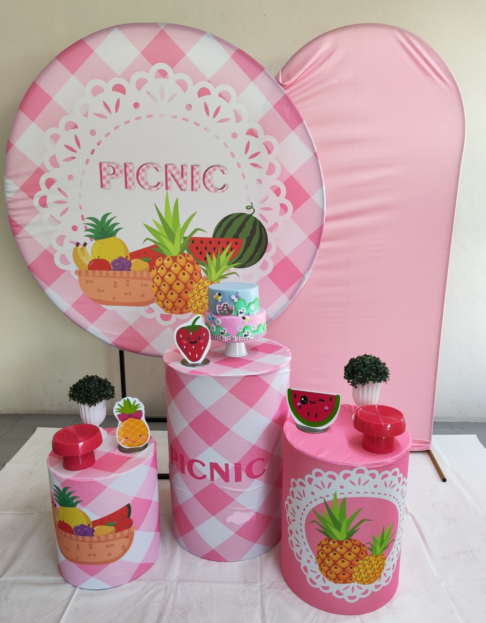 Kit Pic Nic  Rosa Opção Plus  - Elisete Festas Kit Pegue e Monte