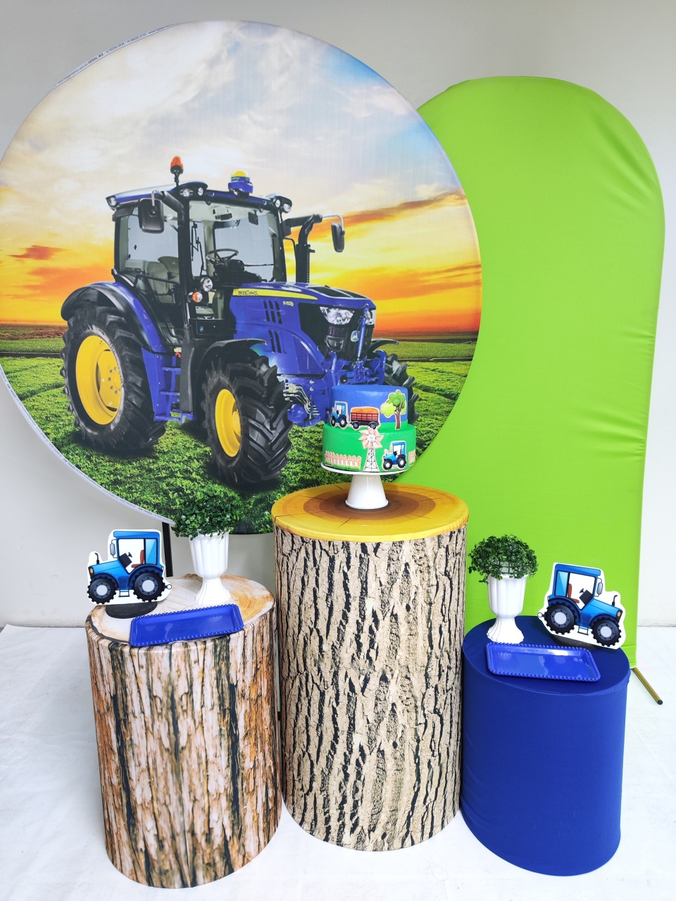 Kit Trator Azul Opção Plus  - Elisete Festas Kit Pegue e Monte