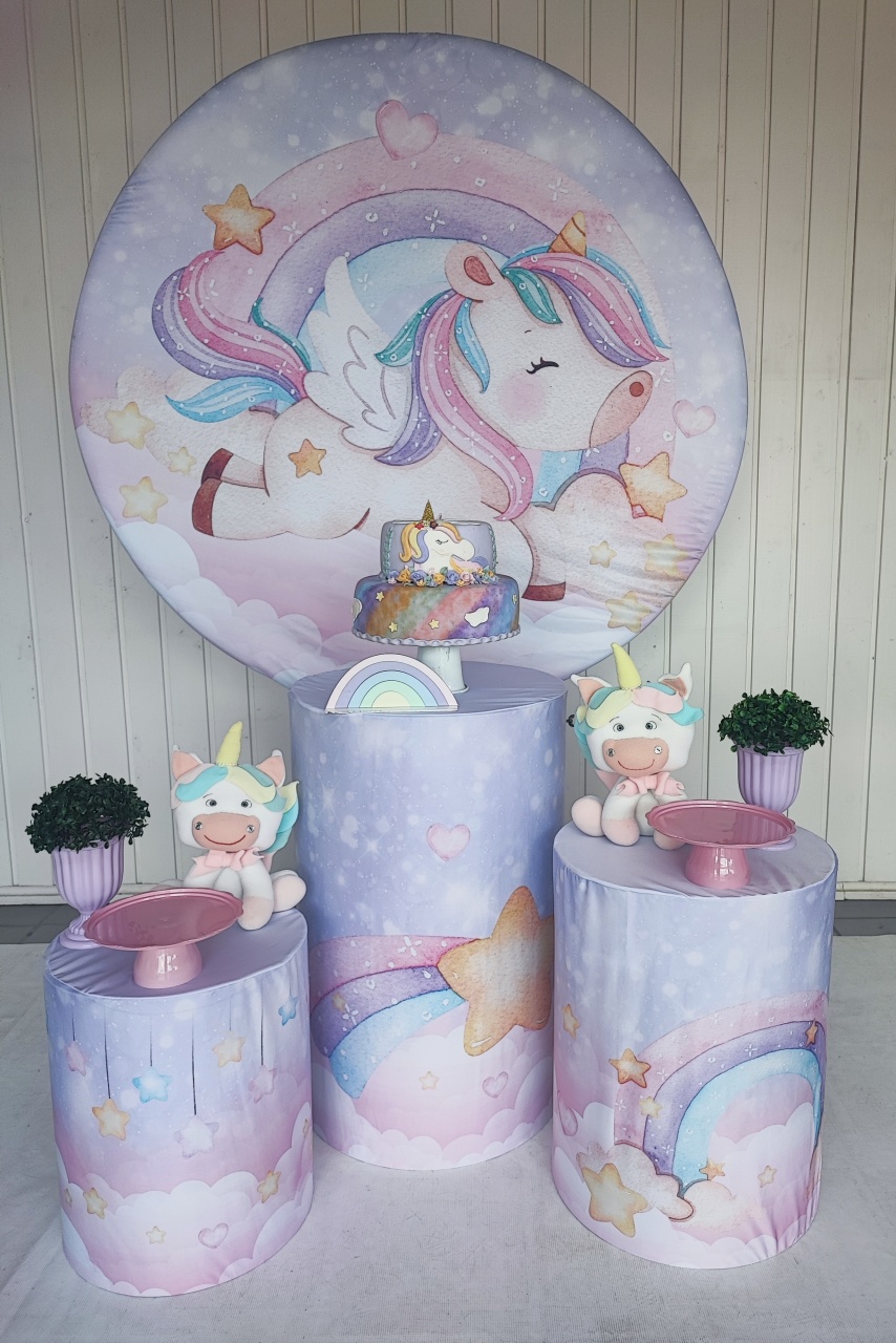 Kit Unicornio Cute  - Opção 2 - Elisete Festas Kit Pegue e Monte