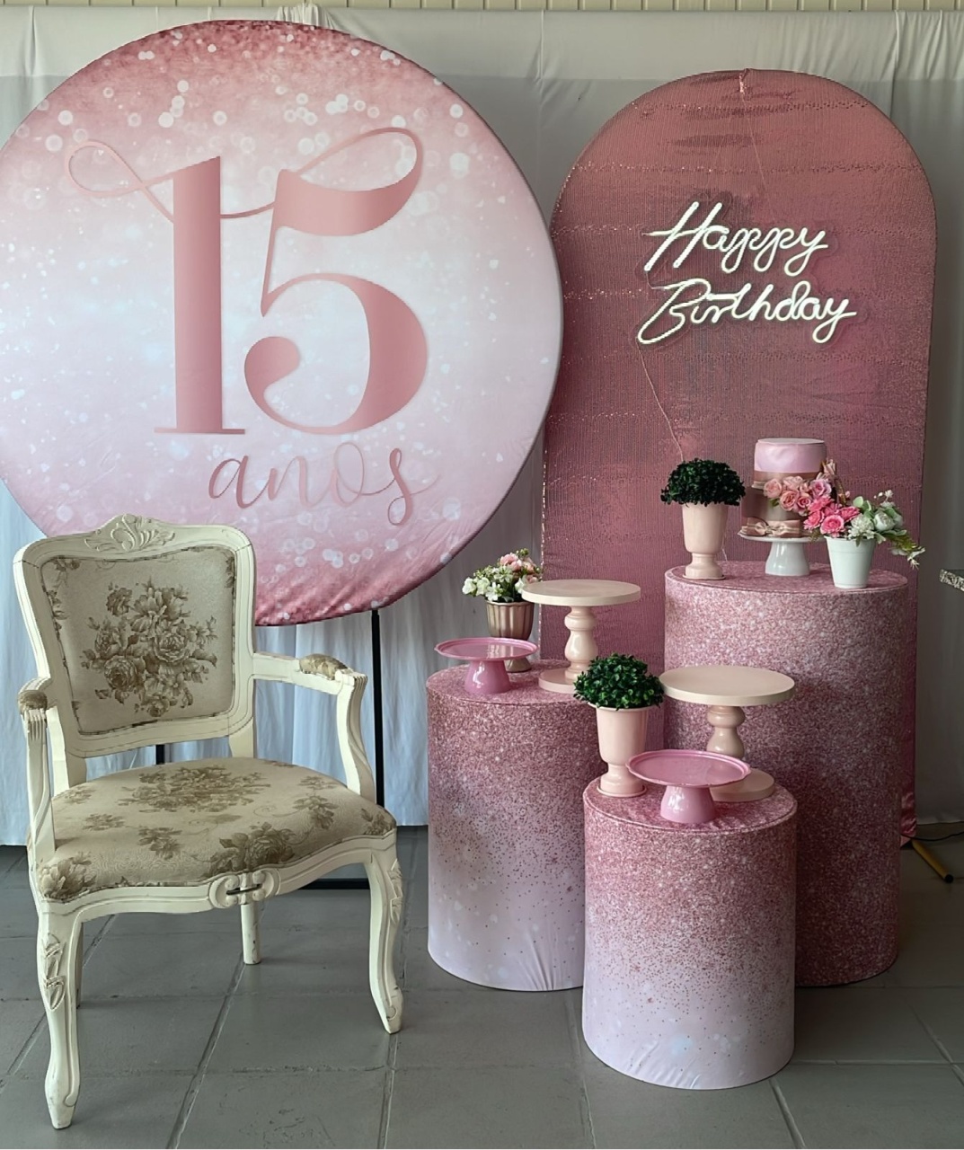 Kit 15 Anos ( Rosa) Opçao Mais - Elisete Festas Kit Pegue e Monte