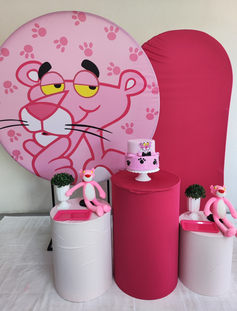 Kit Pantera Cor de Rosa Opção Plus  - Elisete Festas Kit Pegue e Monte