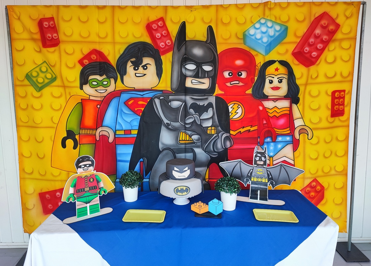 Kit Batman Lego Retangular - Elisete Festas Kit Pegue e Monte