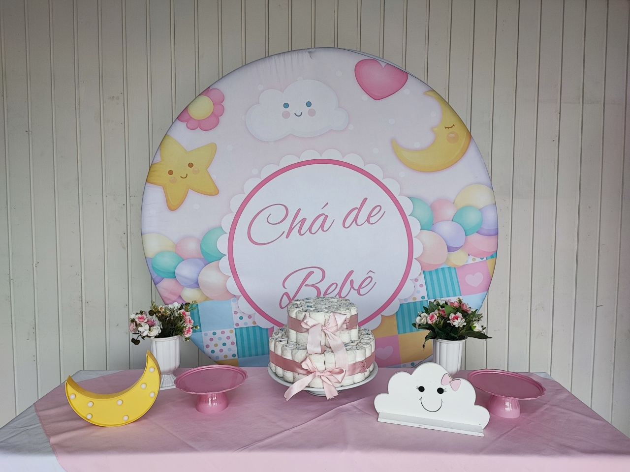 Kit Chá de Fralda Menina ( Colorido) Opçao 1 - Elisete Festas Kit Pegue e Monte