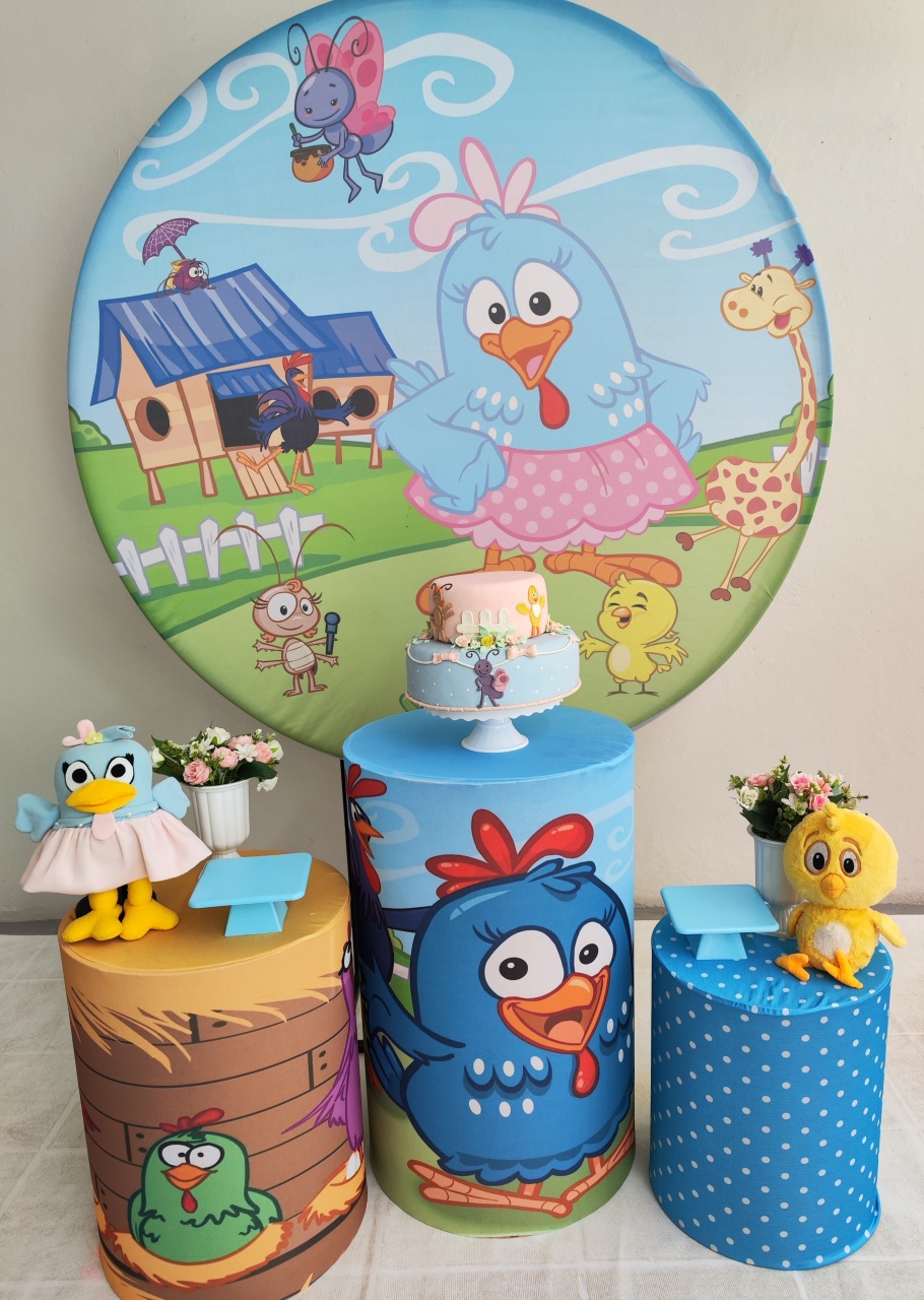 Kit Galinha Pintadinha Rosa Opção 2 - Elisete Festas Kit Pegue e Monte
