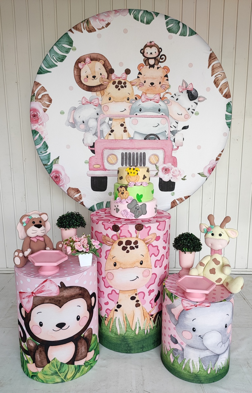 Kit Safari Menina Jeep - Opção 2 - Elisete Festas Kit Pegue e Monte