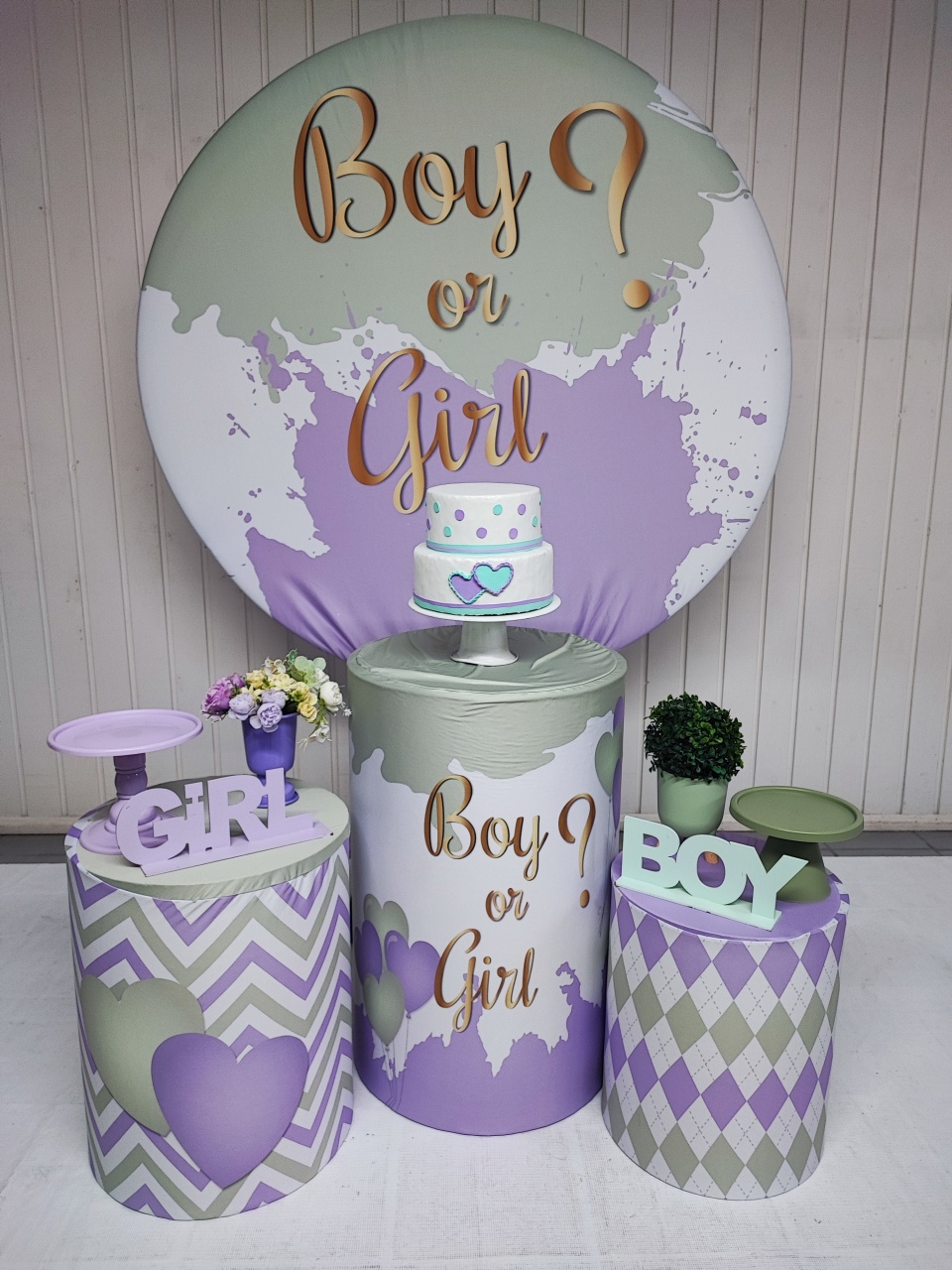 Kit Chá Revelaçao ( Lilas E Verde) Opçao 2 - Elisete Festas Kit Pegue e Monte