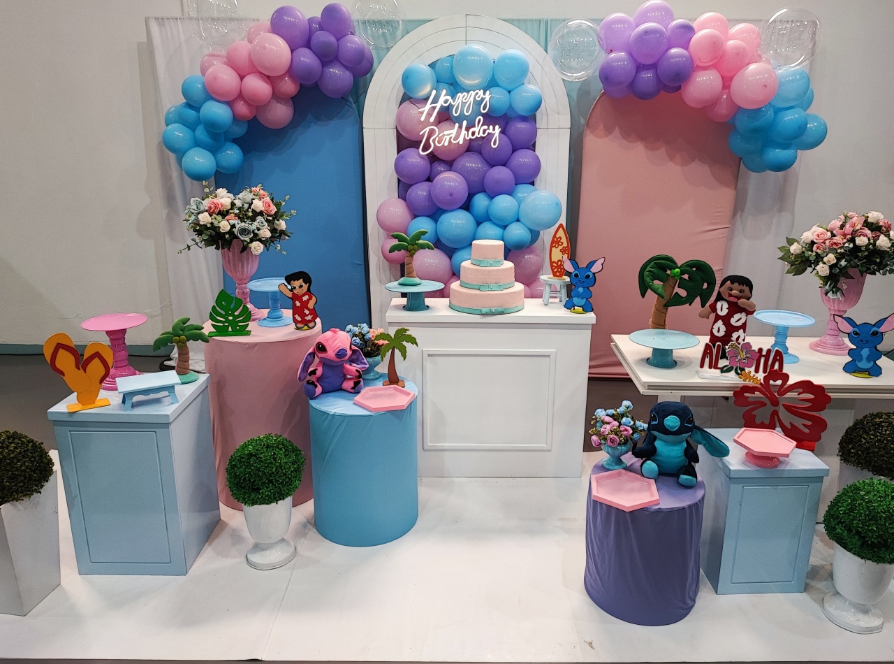 Montagem Stitch  Clean - Elisete Festas Kit Pegue e Monte