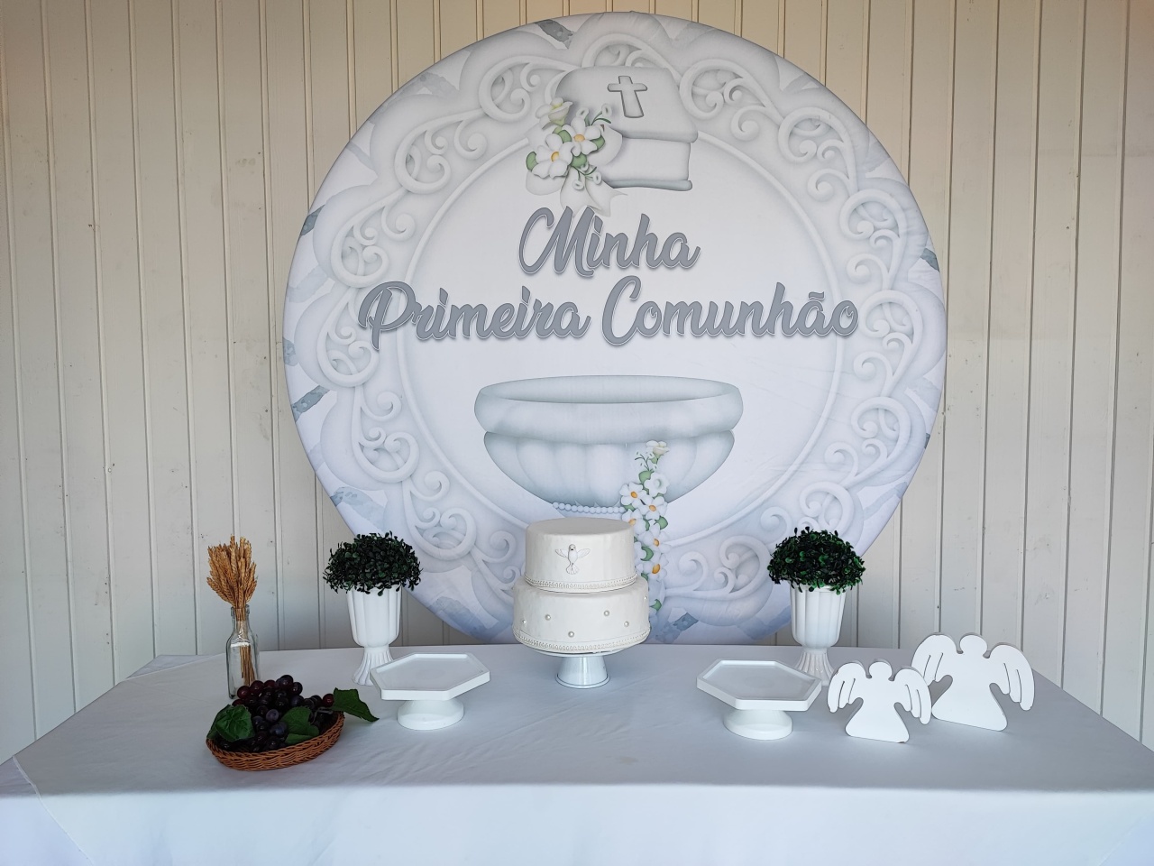 Kit   Primeira Comunhão- Prata  ( Opção 1) - Elisete Festas Kit Pegue e Monte