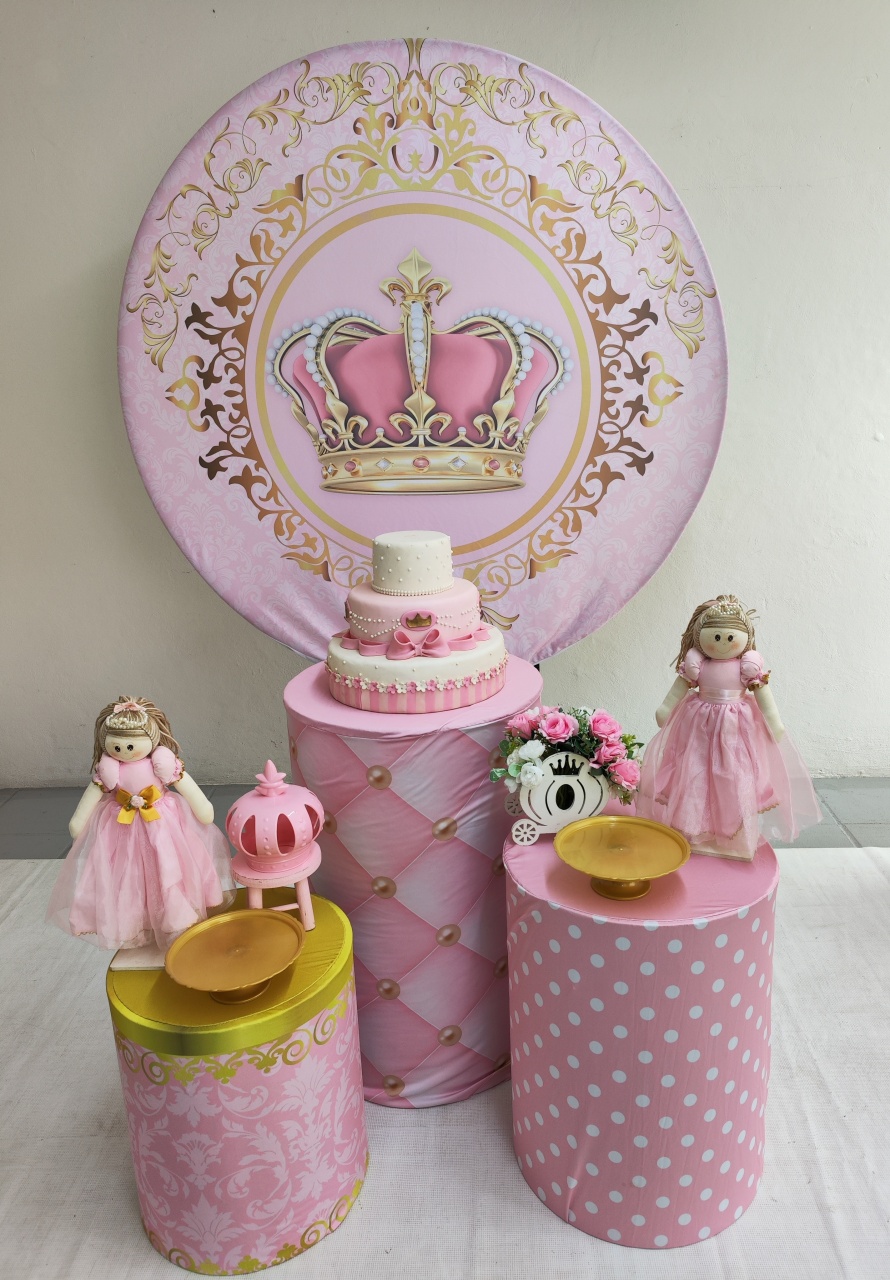 Kit Coroa Realeza Rosa Opção 2 - Elisete Festas Kit Pegue e Monte
