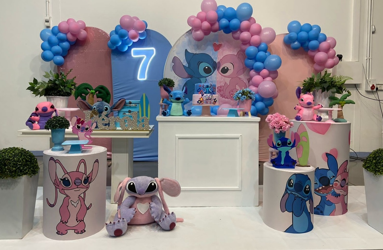 Montagem Stitch  - Elisete Festas Kit Pegue e Monte